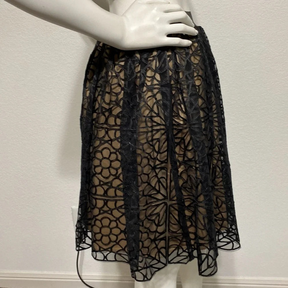 Bebe NEW Whimsigoth Black Nude Mesh Overlay Fairygoth Layered Skirt M - Picture 8 of 12